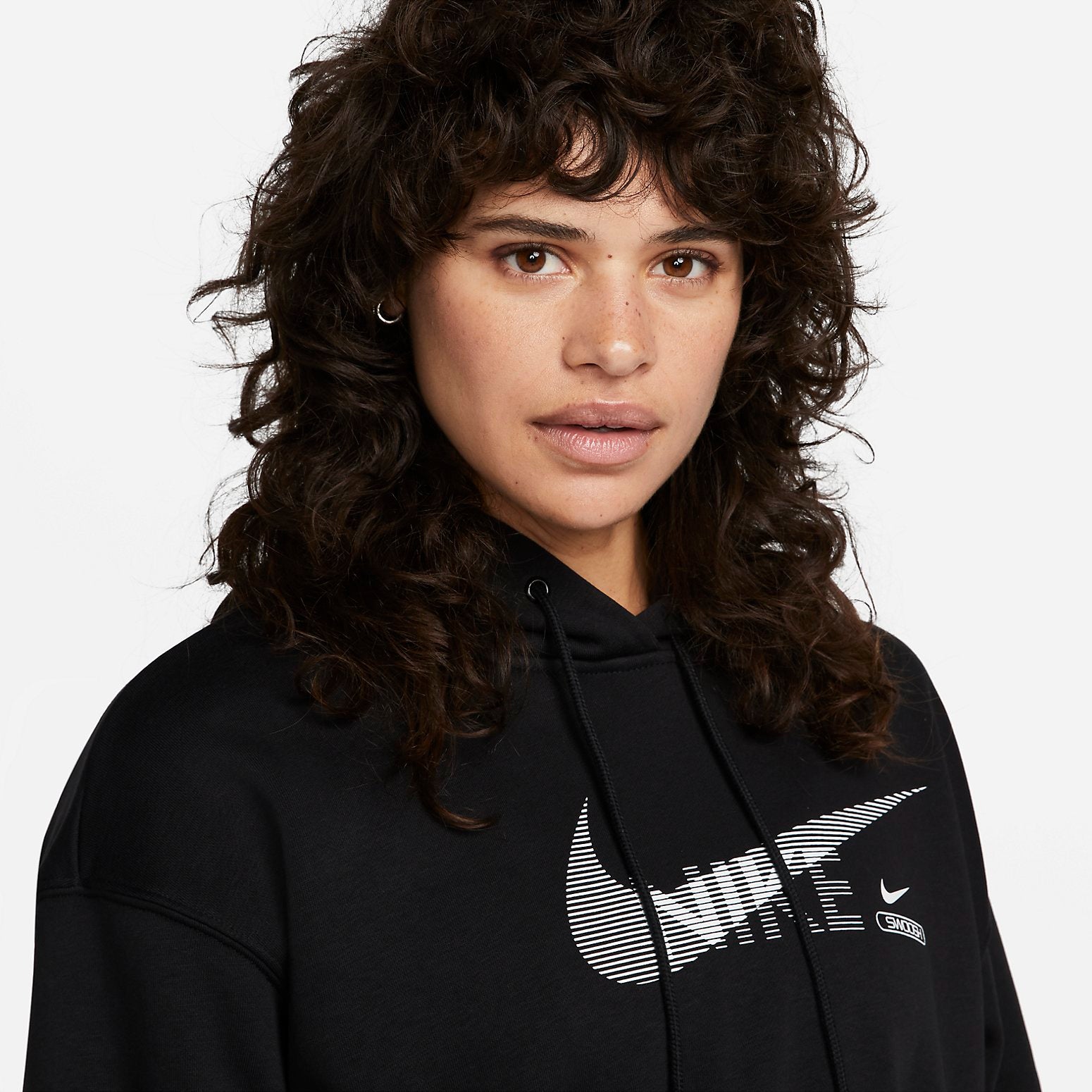 Sportswear Fleece Pullover Hoodie 'Black White' DR5613-010