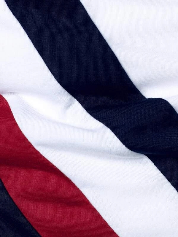 Men Contrast Panel Polo Shirt