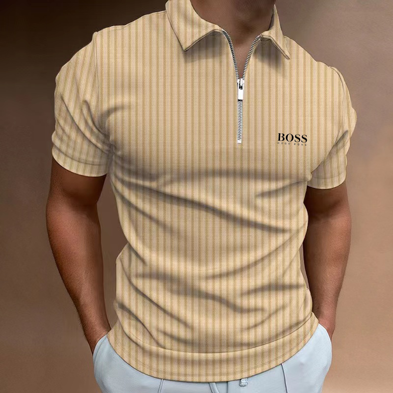 Men's pure cotton casual short-sleeved polo shirt