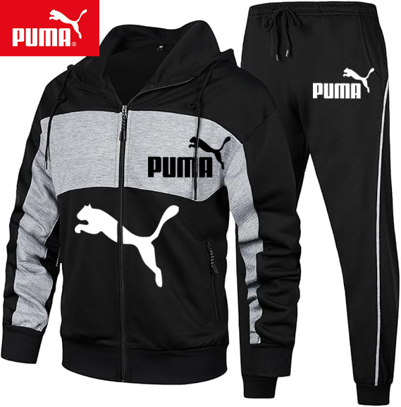 PUMA -Męski zestaw sportowy, dwuczęściowy, wiosna i jesień 2025 (kurtka + spodnie sportowe)