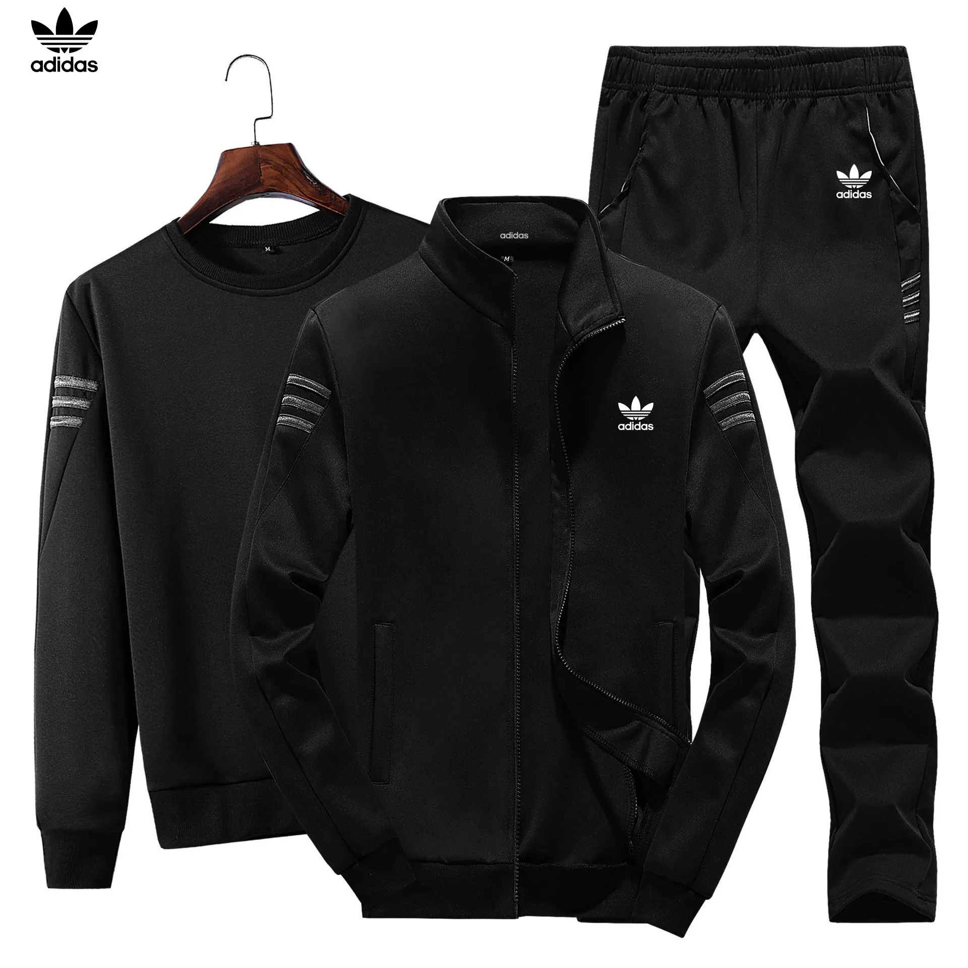 MEN'S THREE-PIECE SPORTS SET (JACKET + TRACKSUIT + PANTS)
