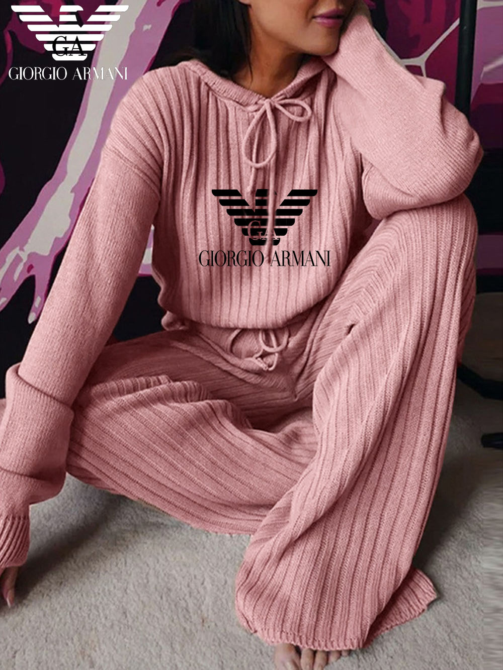 Jarný jesenný ležérny oblek s dlhým rukávom a kapucňou