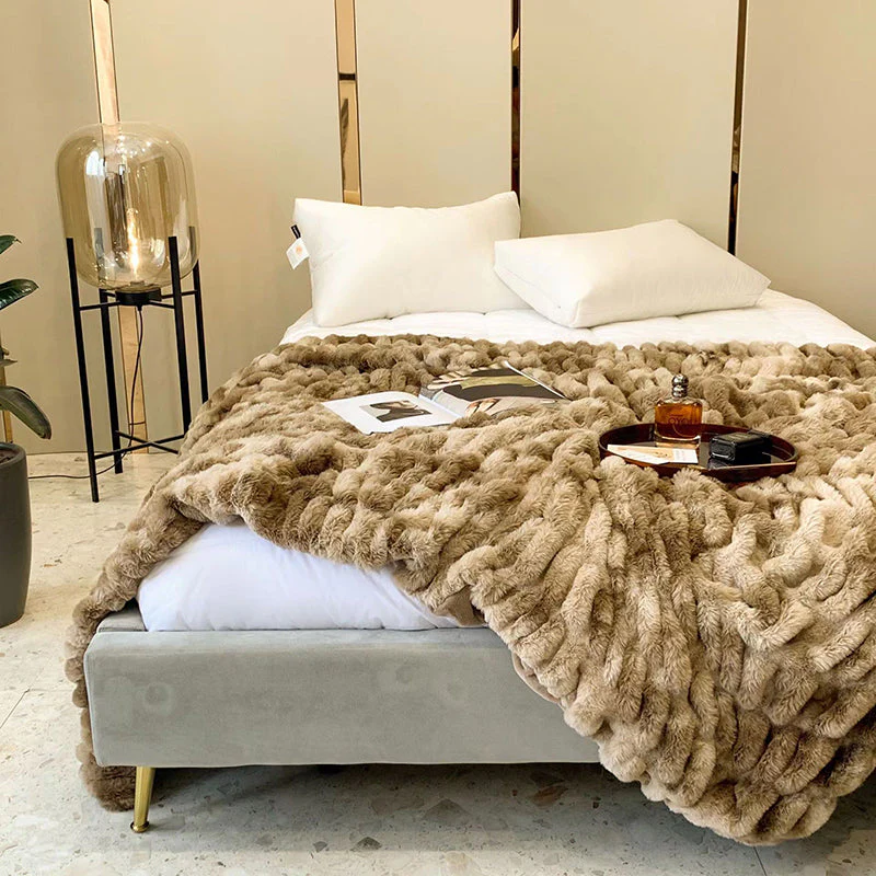 Winter Solid Color Casual Multi-Functional Nap Sofa Blanket