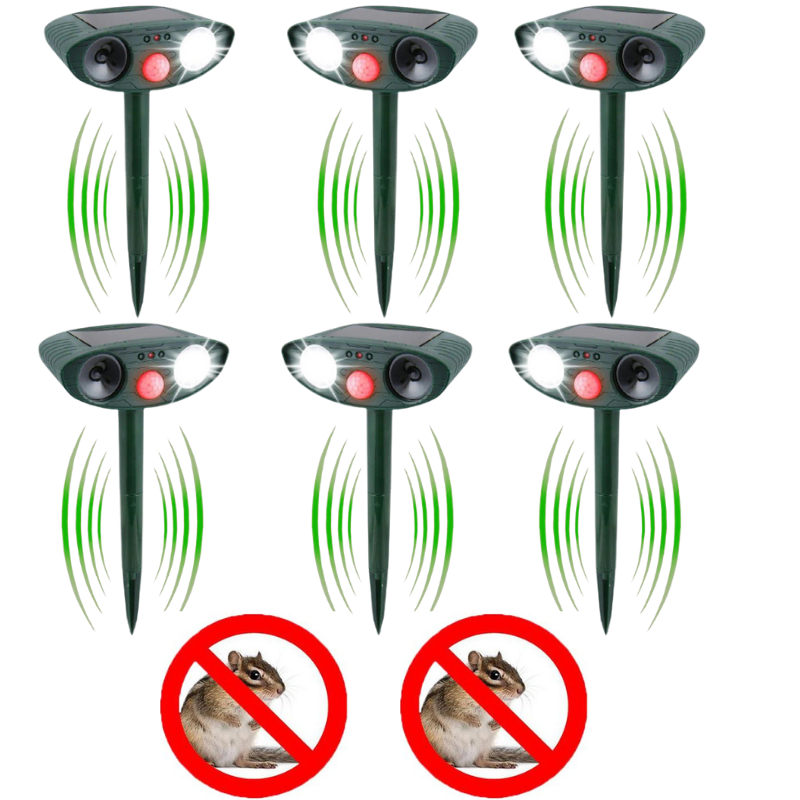 Ultrasonic Chipmunk Repeller - Solar Powered - Get Rid of Chipmunks in 48 Hours