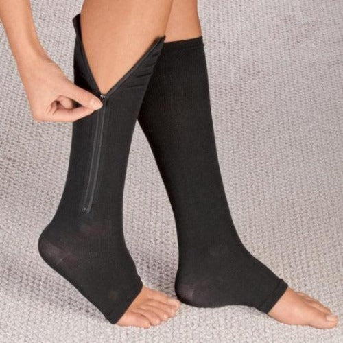 Zipper Compression Socks - Zip Up Support Stockings ~ Easy to Wear