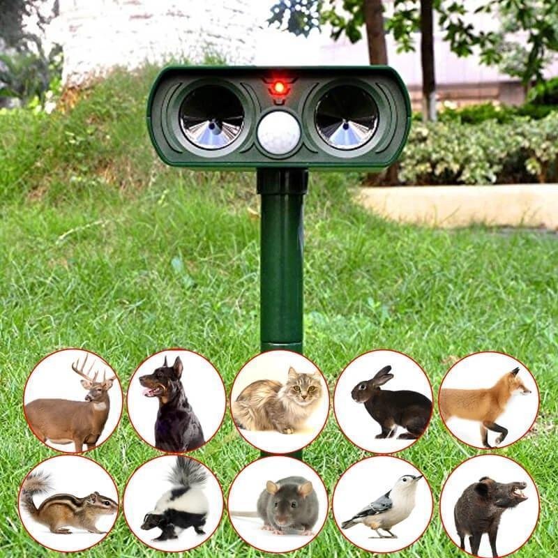 Solar Power Ultrasonic Animal & Pest Repeller Infrared Sensor Waterproof Bats Deterrent| Ultrasonic Deer Repeller