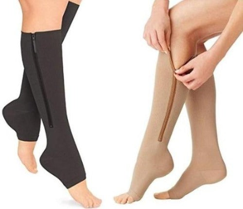 Zipper Compression Socks - Zip Up Support Stockings ~ Easy to Wear