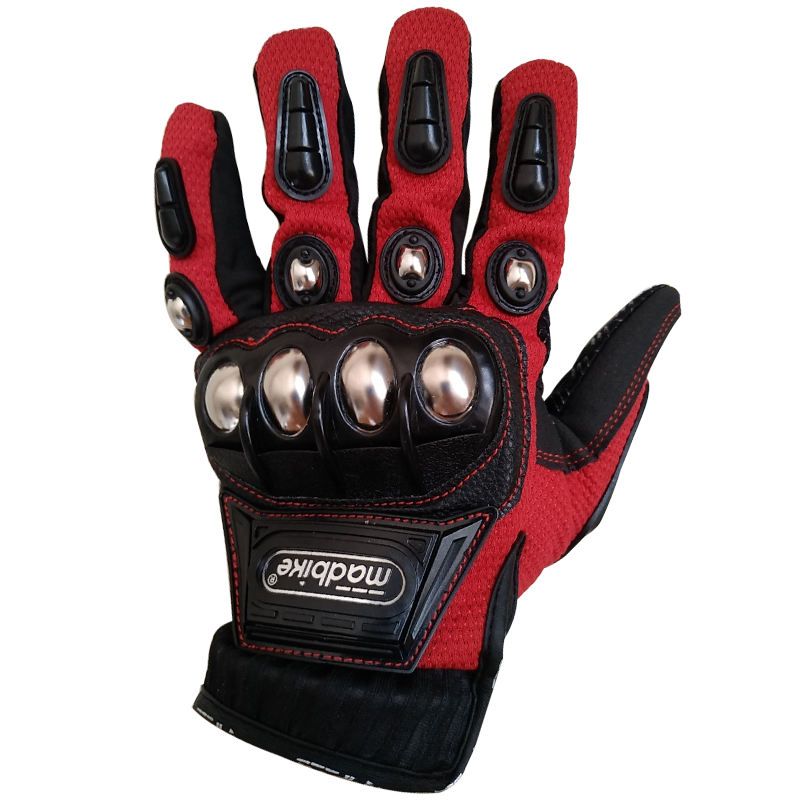 Motorcycle leather gloves, anti-pinch palm