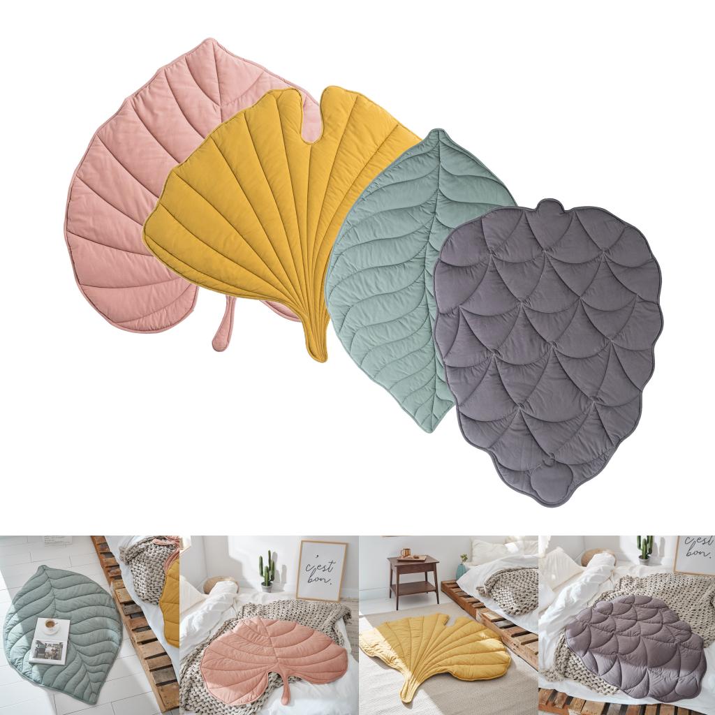 Leaf Shape Area Rug Modern Decorative Bedroom  Soft Rugs