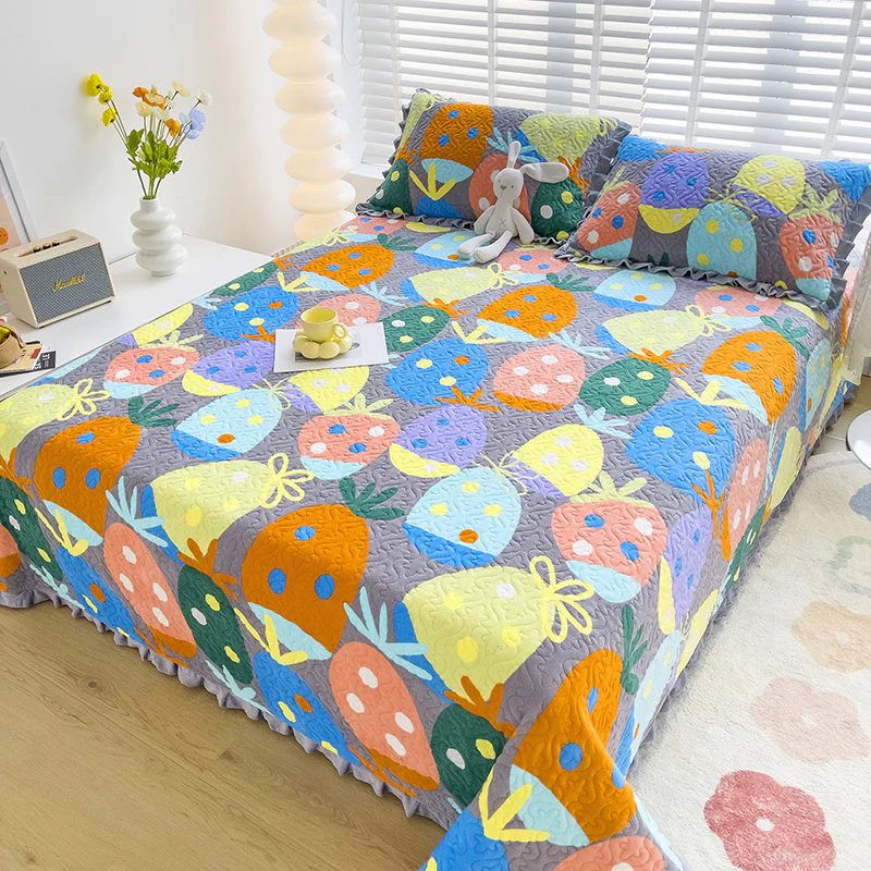 Autumn and winter new thickened milk fleece bed cover