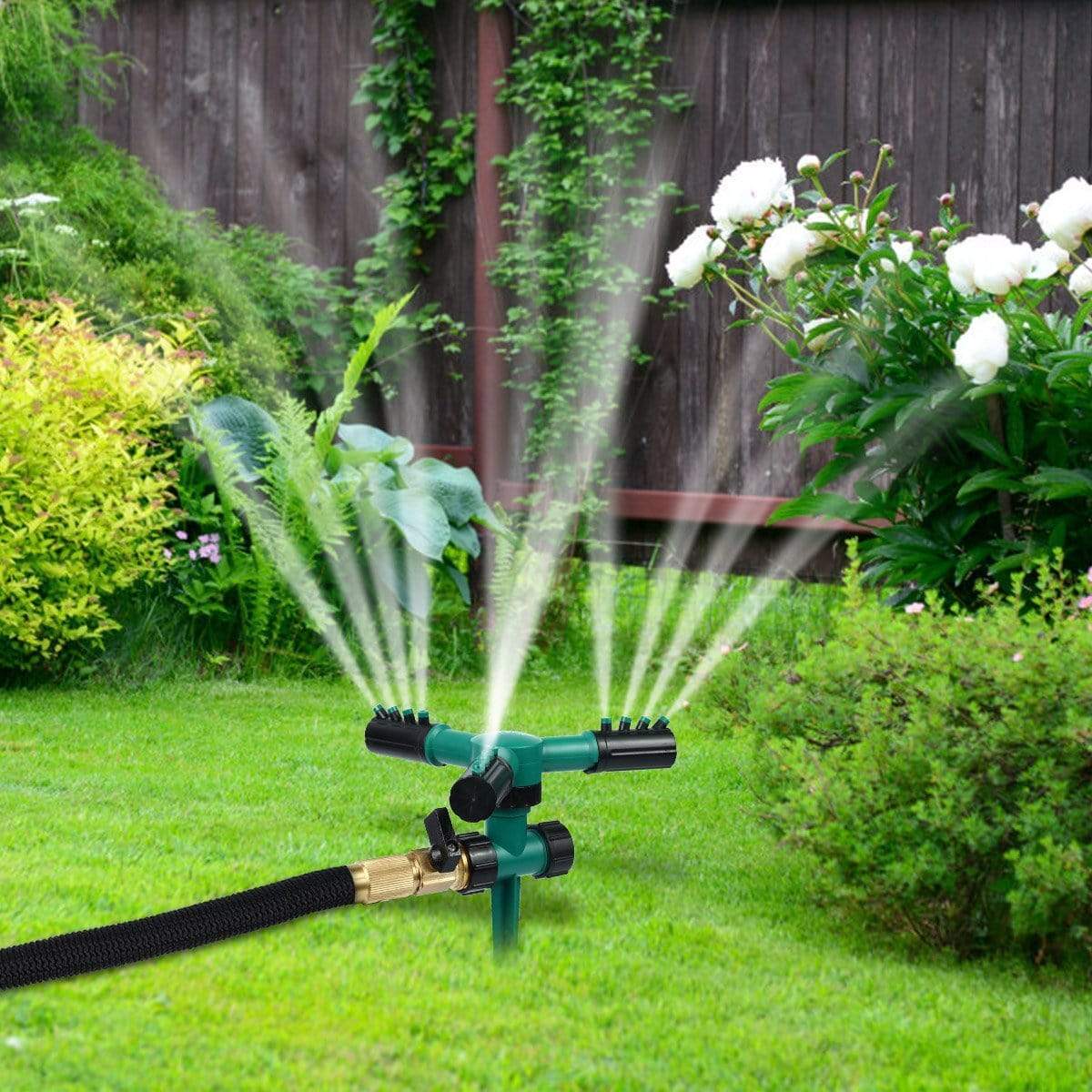 Automatic 360 Rotating Adjustable Garden Hose Watering Lawn Sprinkler