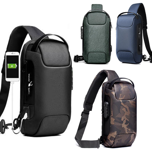 Anti-theft Shoulder Bag With Usb | Waterproof Men's Sling Backpack