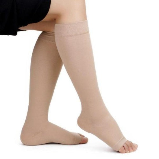 Open Toe Compression Socks - Easy to Put On Toeless Support Stockings