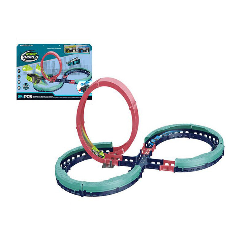 DIY Assemble RC Electric Crash Burst Racing Track with Two Cars