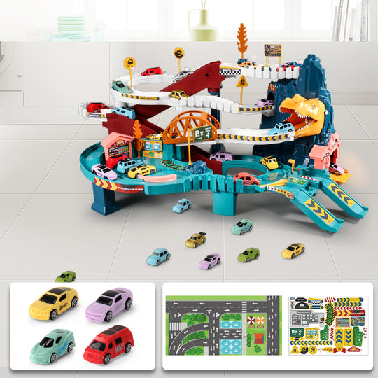 Race car tracks parking lot big adventure set