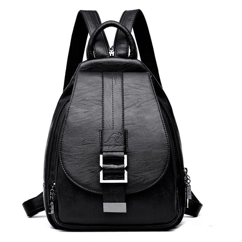 Women Retro Leather Backpack