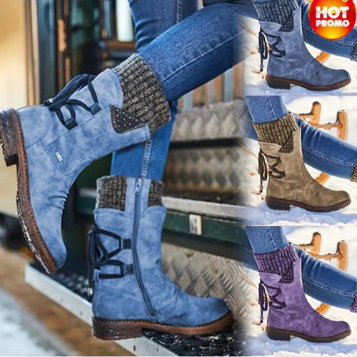 Women's Winter Warm Back Lace Up Snow Boots