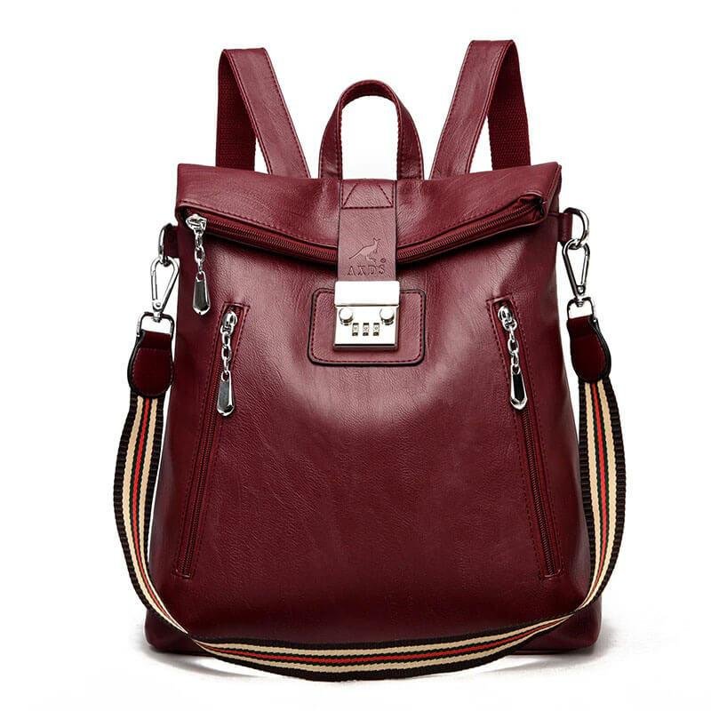 Anti theft Backpack Leather Women Shoulder Bag Viconchic