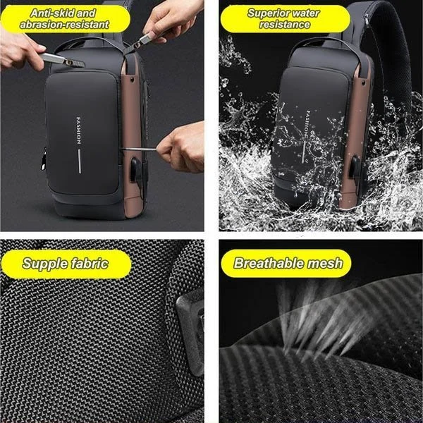 USB Charging Sport Sling Anti-theft Shoulder Bag