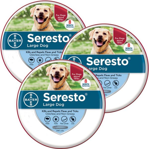 3 Pack Bayer Seresto 8 Month Prevention Kills And Repels Fleas And Ticks For Large Dogs