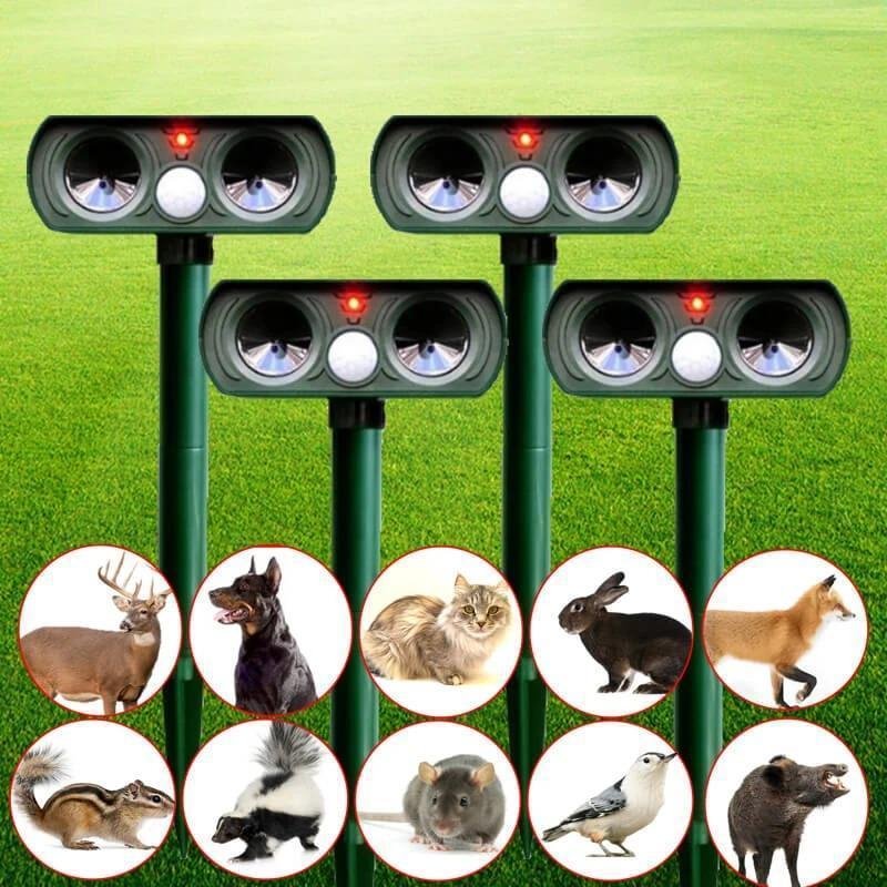 Solar Power Ultrasonic Animal & Pest Repeller Infrared Sensor Waterproof Bats Deterrent| Ultrasonic Deer Repeller