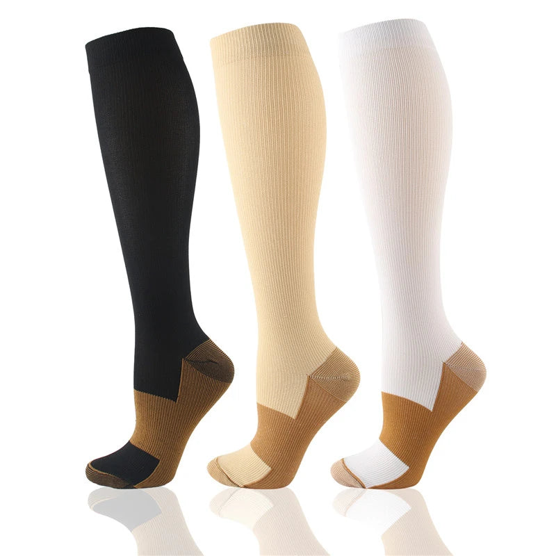 Copper Compression Socks - Support Stockings ~ Reduce Swelling!