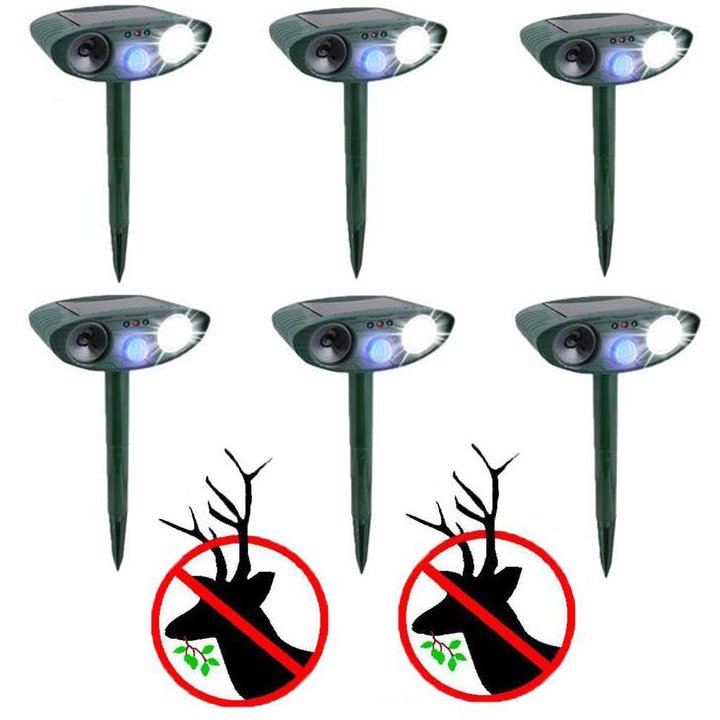 Deer Repeller - PACK of 6 - Solar Powered - Get Rid of Deer in 48 Hours