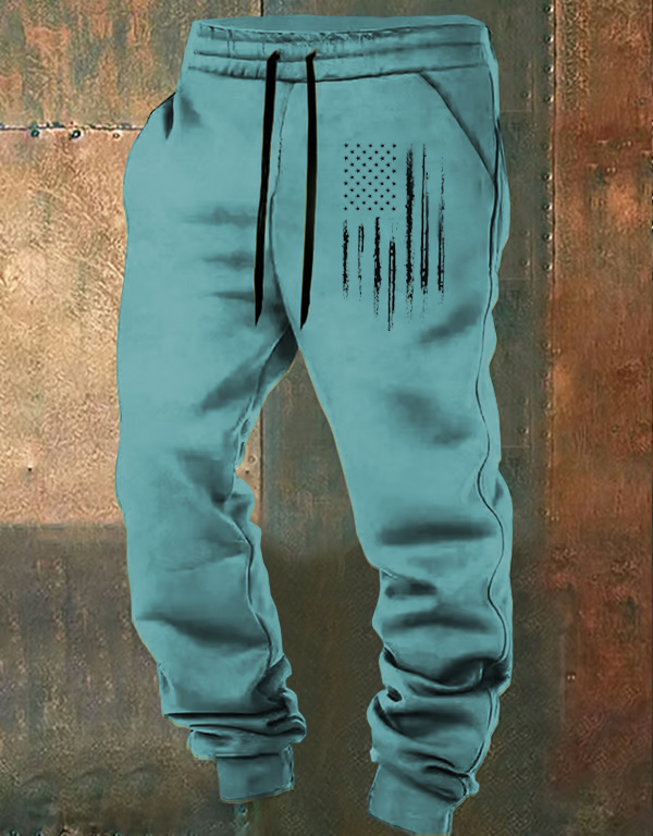 Men's American Flag Print Casual Sweatpants