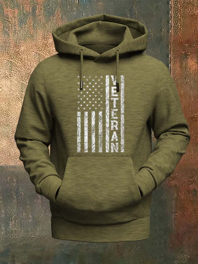 Men's  Veterans Day Classic Character The King of Sinful Sots  Casual Waffle Hoodie