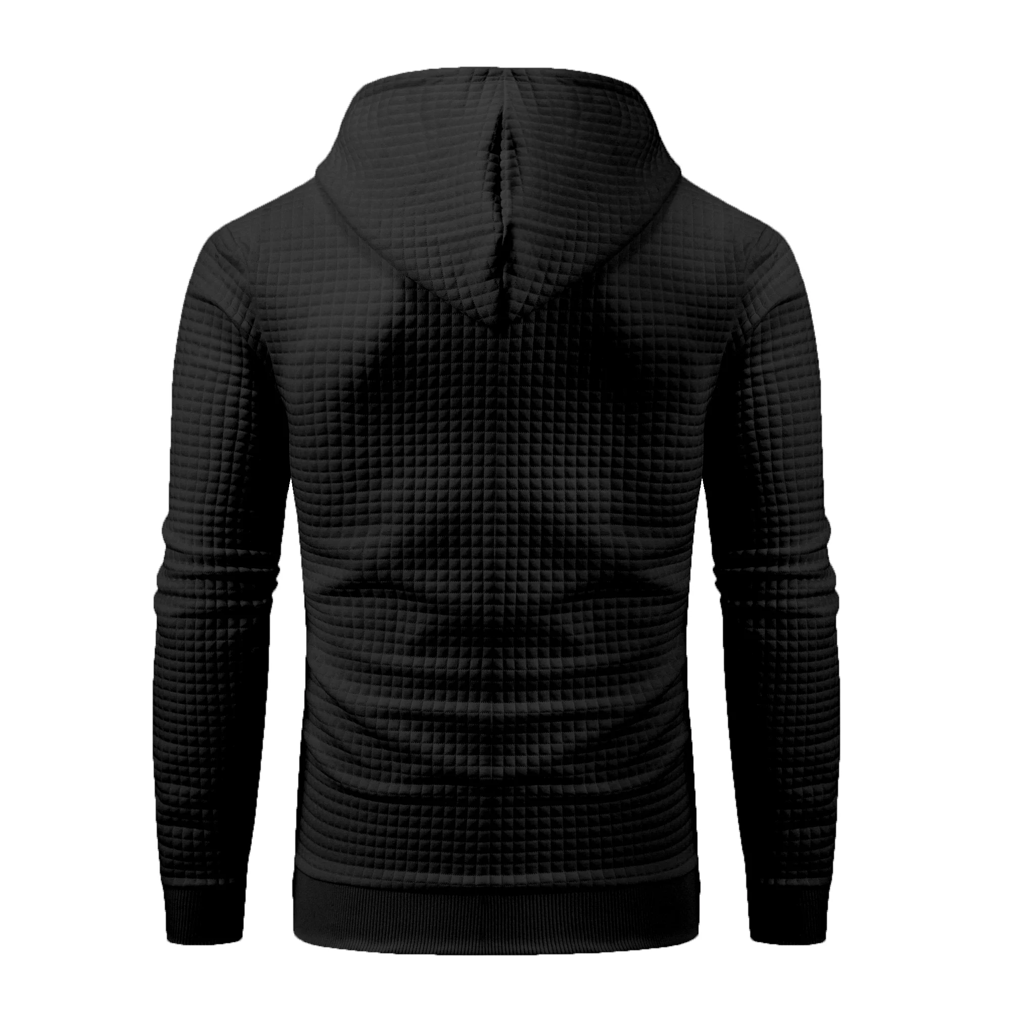 Men's Pullover Plaid Jacquard Hoodie