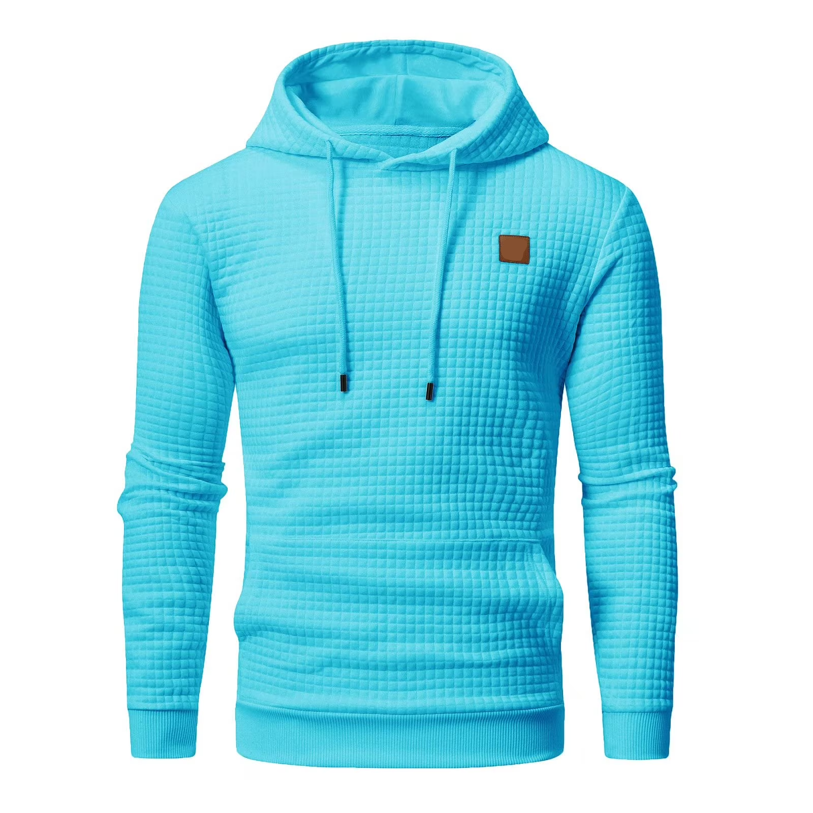 Men's Pullover Plaid Jacquard Hoodie