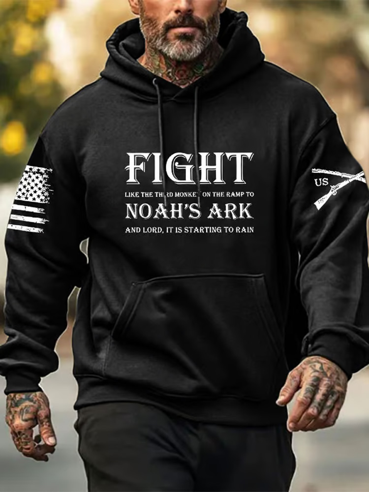 Men's Fight Noah's Ark Casual Print Hoodie