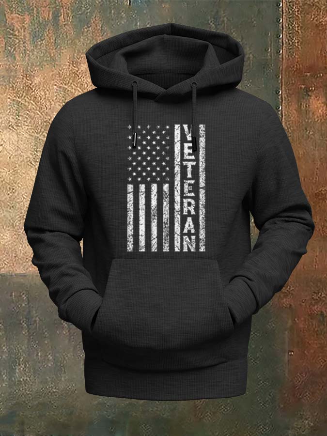 Men's  Veterans Day Classic Character The King of Sinful Sots  Casual Waffle Hoodie