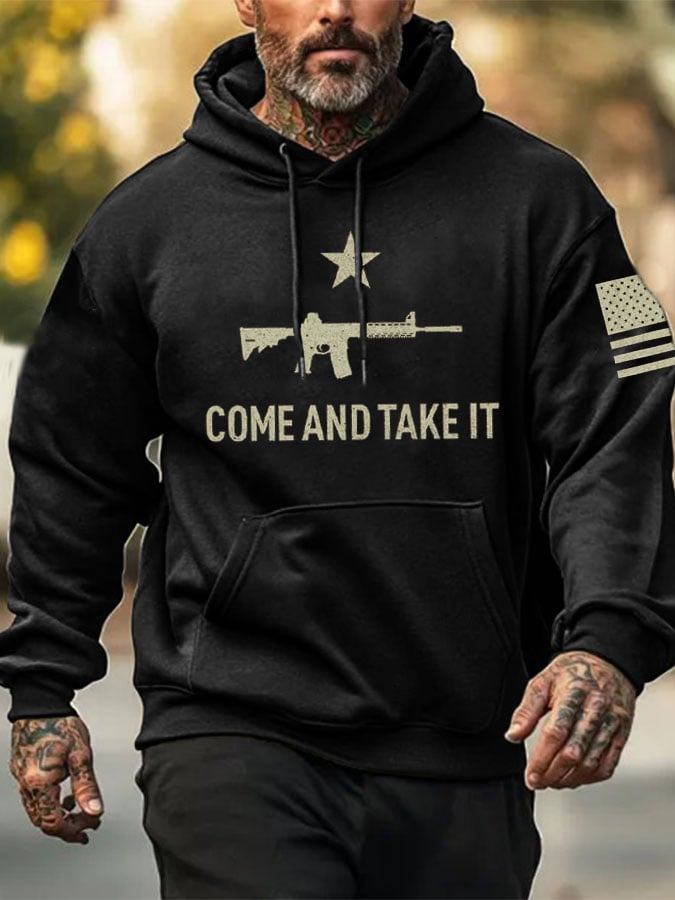 Men's Come And Take It Veterans Day Casual Hoodie