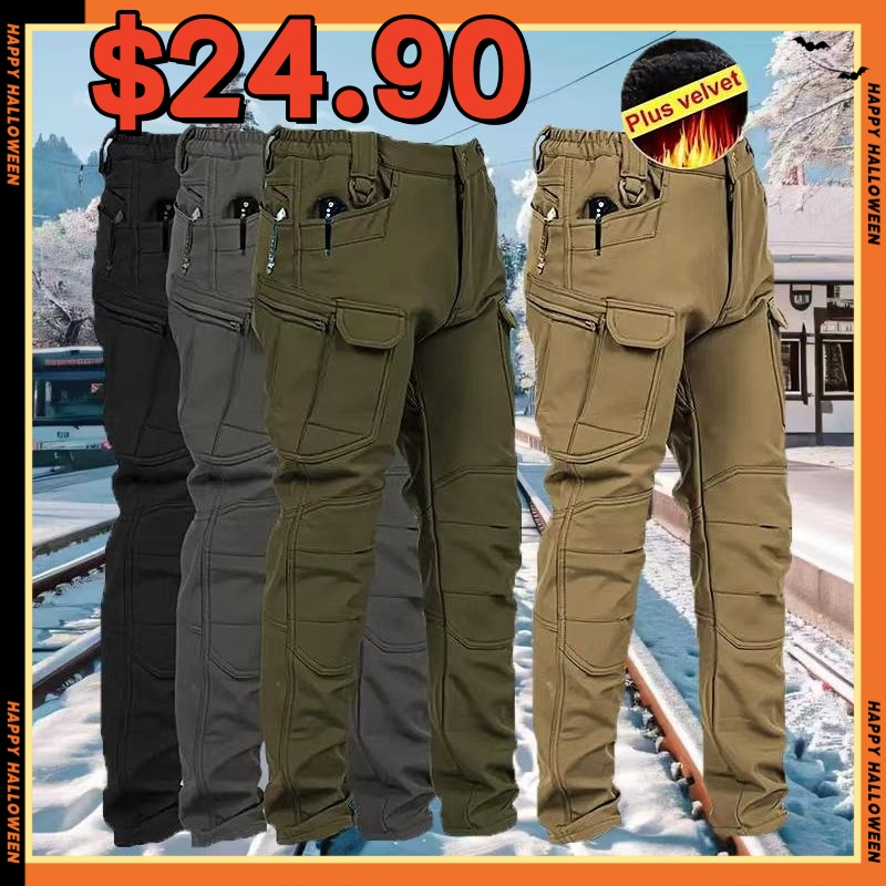 Men's Outdoor Softshell Fleece Lined Cargo Pants