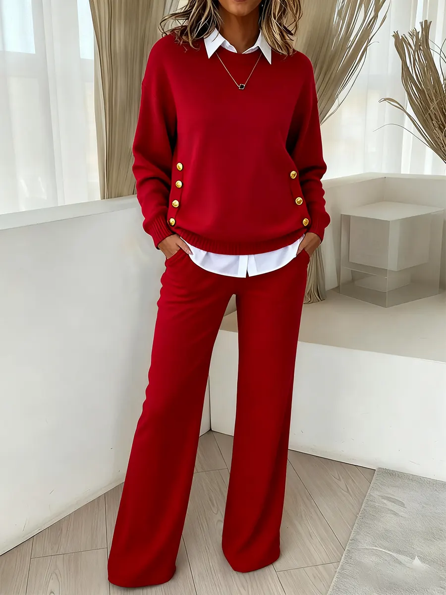 CLEARANCE SALE🔥 Women's Comfortable Pullover Sweater and Pants Two-piece Set