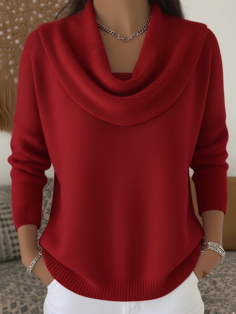 CLEARANCE SALE🔥 Women's Soft and Elegant Solid Color Ruffled Collar Sweater Top