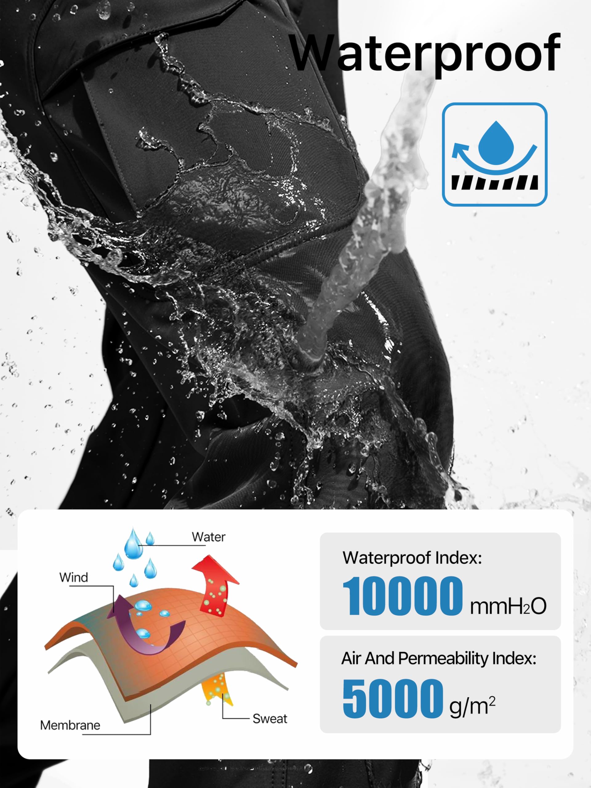 Men's Outdoor Softshell Fleece Lined Cargo Pants