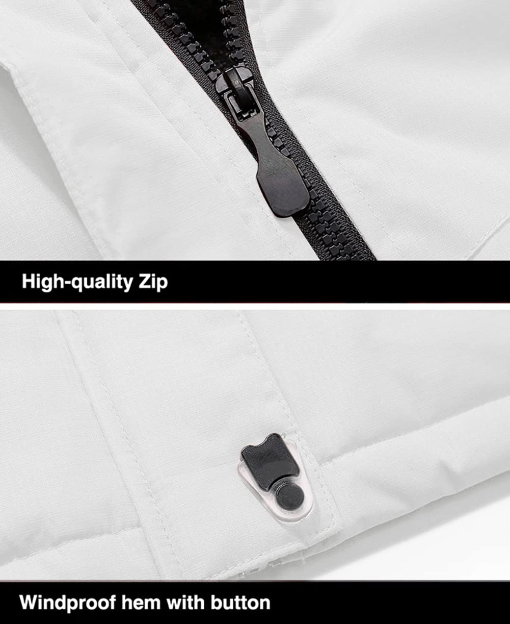 Men's Winter Coats Water Resistant Ski Snow Jacket Warm Fleece Jacket Parka Raincoats With Hood Multi-Pockets