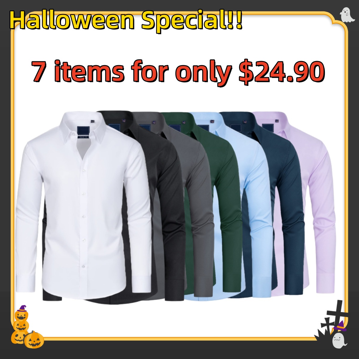 💥Holiday promotions 💥Men's stretchy, stain-resistant, wrinkle-resistant, slim-fit long-sleeved shirt