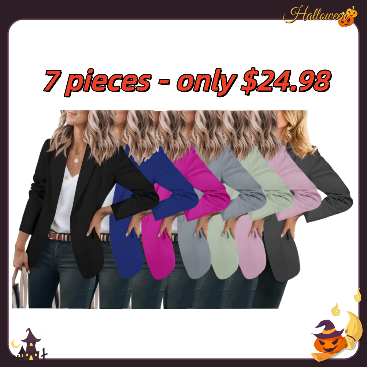 Womens Casual Blazers Open Front Long Sleeve Work Office Suit Jackets Blazer