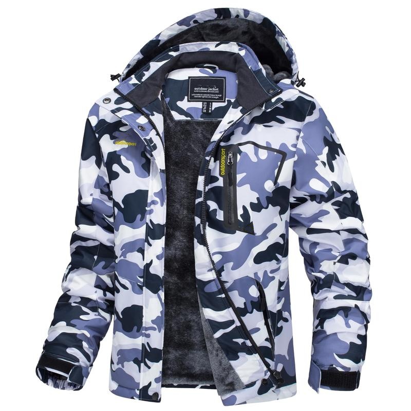 Women's Waterproof Ski Suit with Hood and Fleece Lined Warm Winter Outerwear