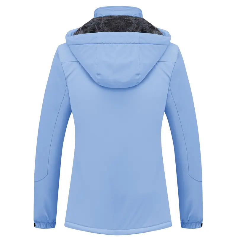 Women's Waterproof Ski Suit with Hood and Fleece Lined Warm Winter Outerwear