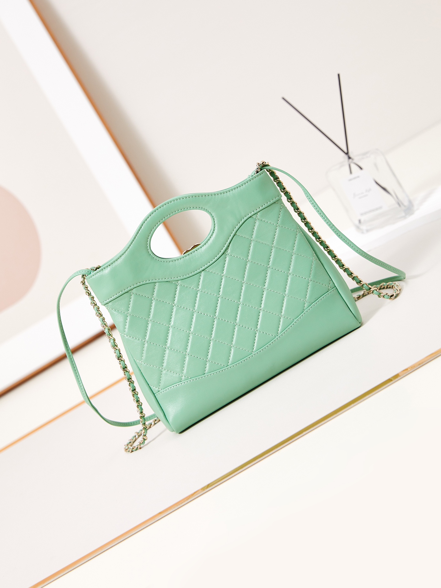 CHANEL 31 Mini Shopping Bag Green-AS4133