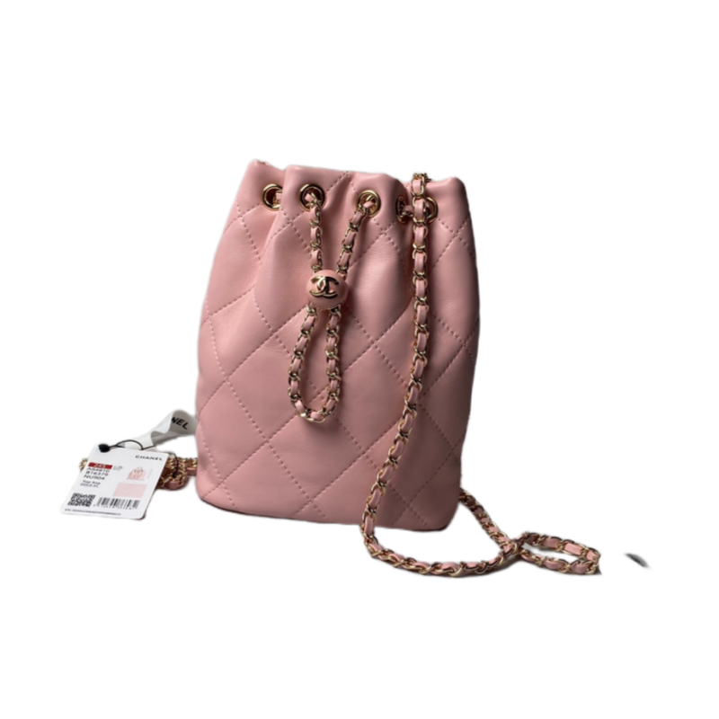 CHANEL Backpacks Shiny Lambskin & Gold-Tone Metal Pink-AS4810