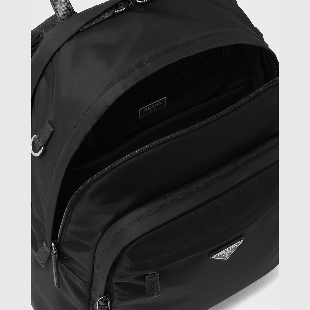 Re-Nylon and Saffiano leather backpack