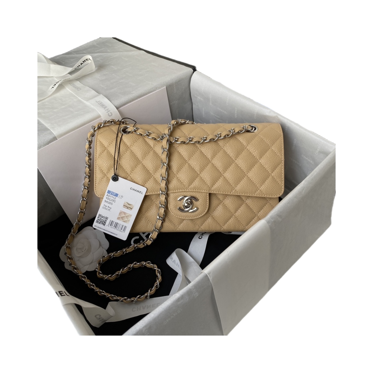 CHANEL CLASSIC 11.12 HANDBAG Lambskin & Brown Metal Brown