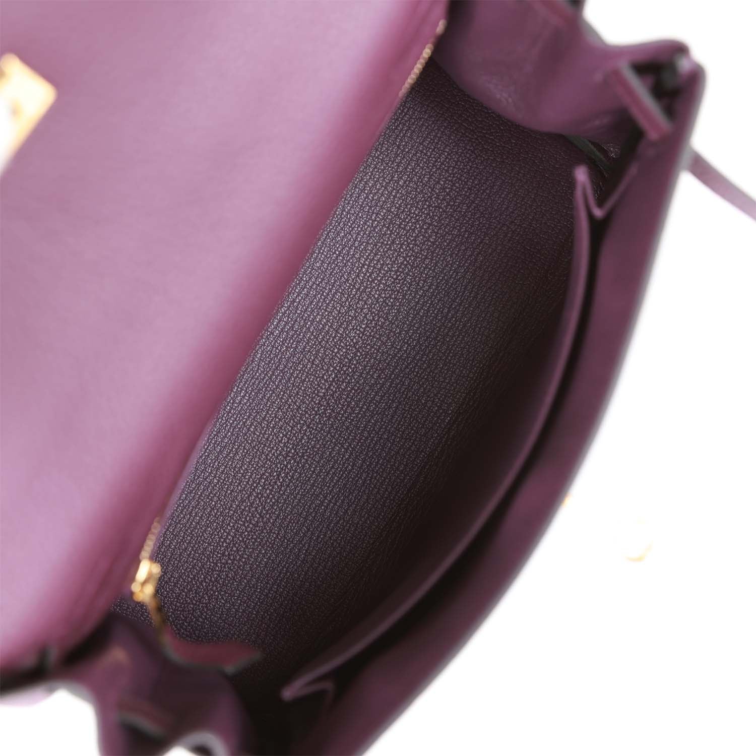 Kelly Retourne 25 Cassis Togo Gold Hardware