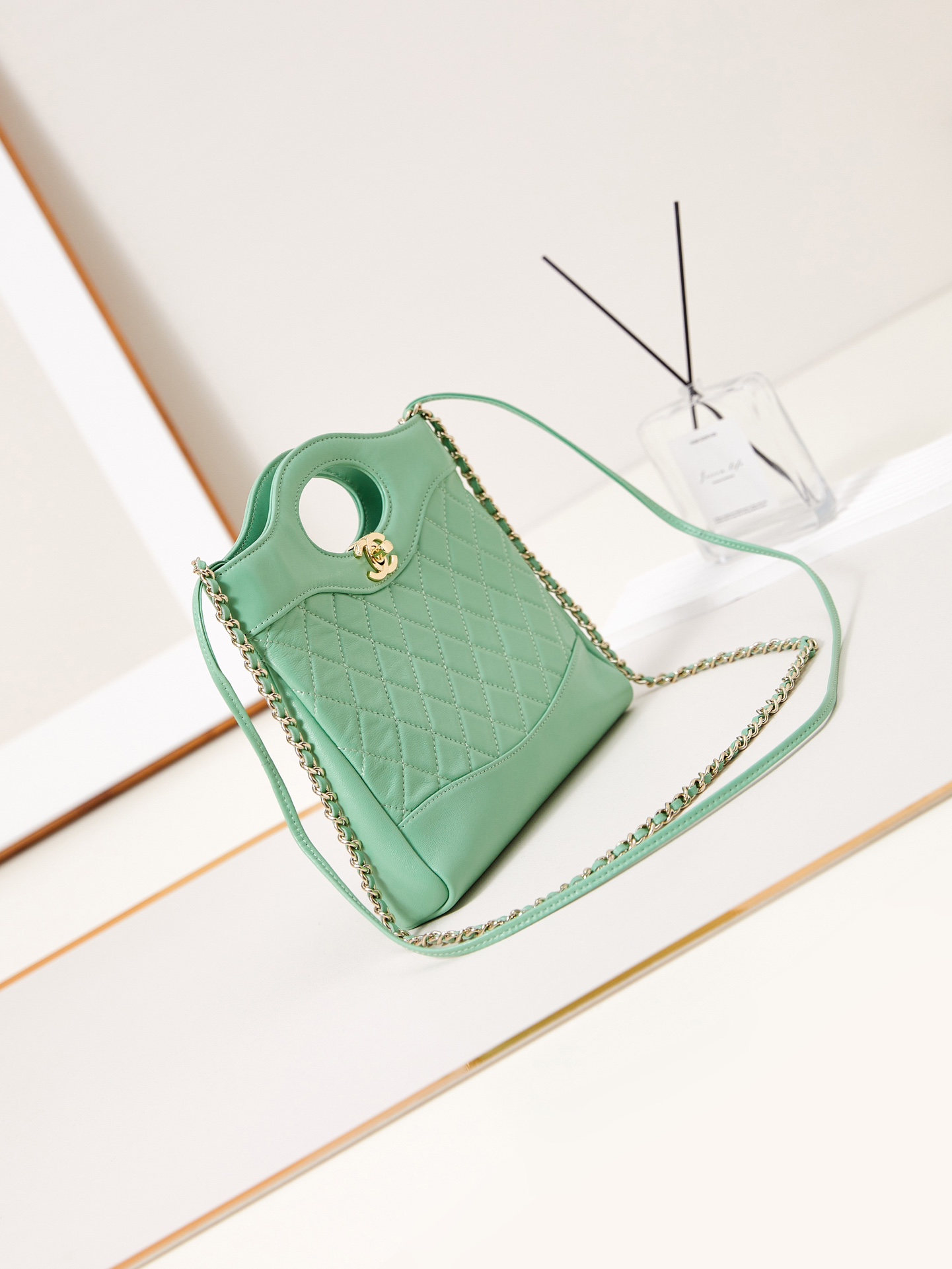 CHANEL 31 Mini Shopping Bag Green-AS4133