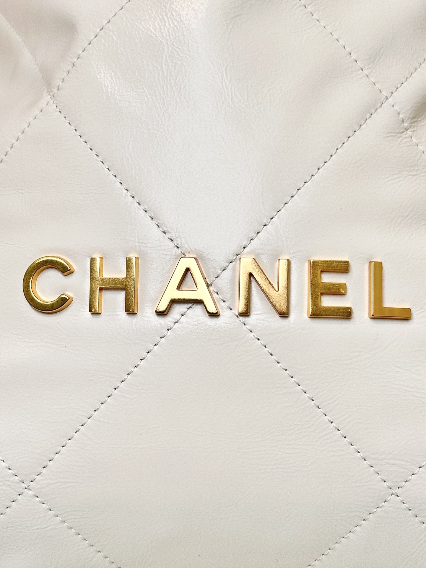 CHANEL Backpacks Shiny Calfskin & Gold-Tone Metal White- AS3859